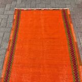4x6 orange kilim rug, rug for kitchen, Anatolian rug, Kelim carpet