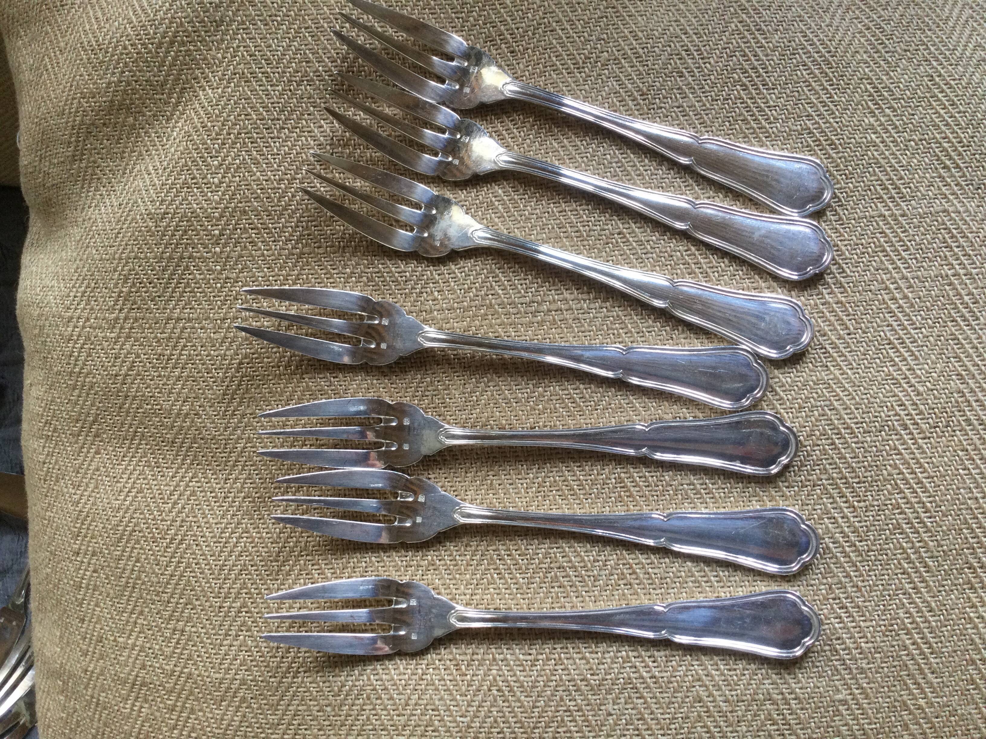 Antique silver metal fish cutlery
