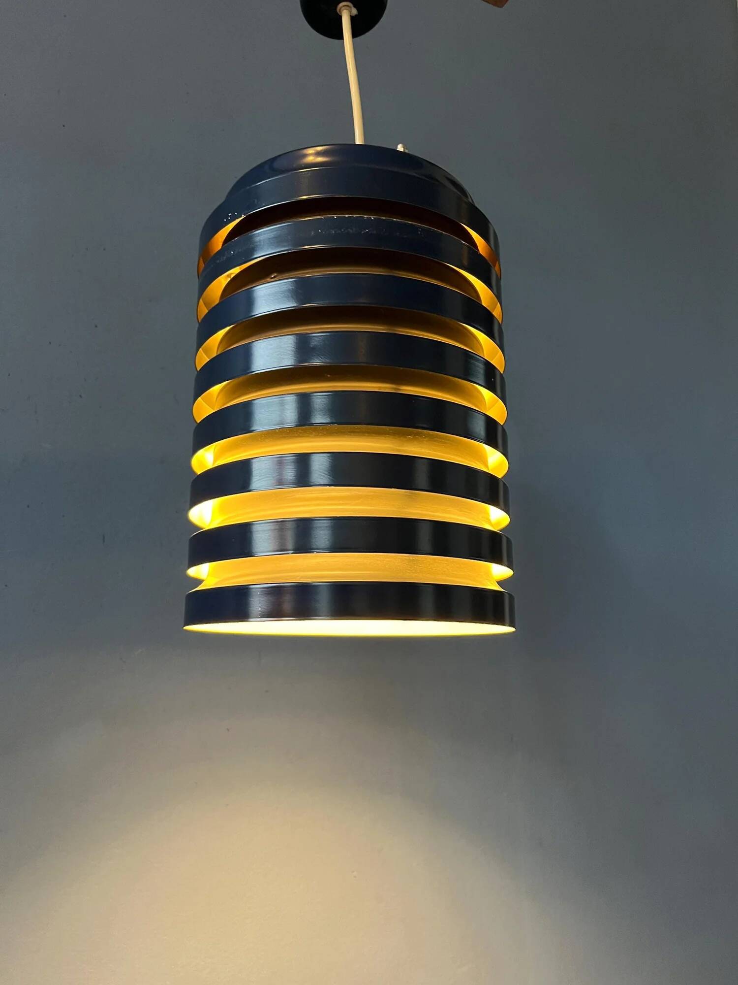 Vintage blue Danish mid-century pendant lamp