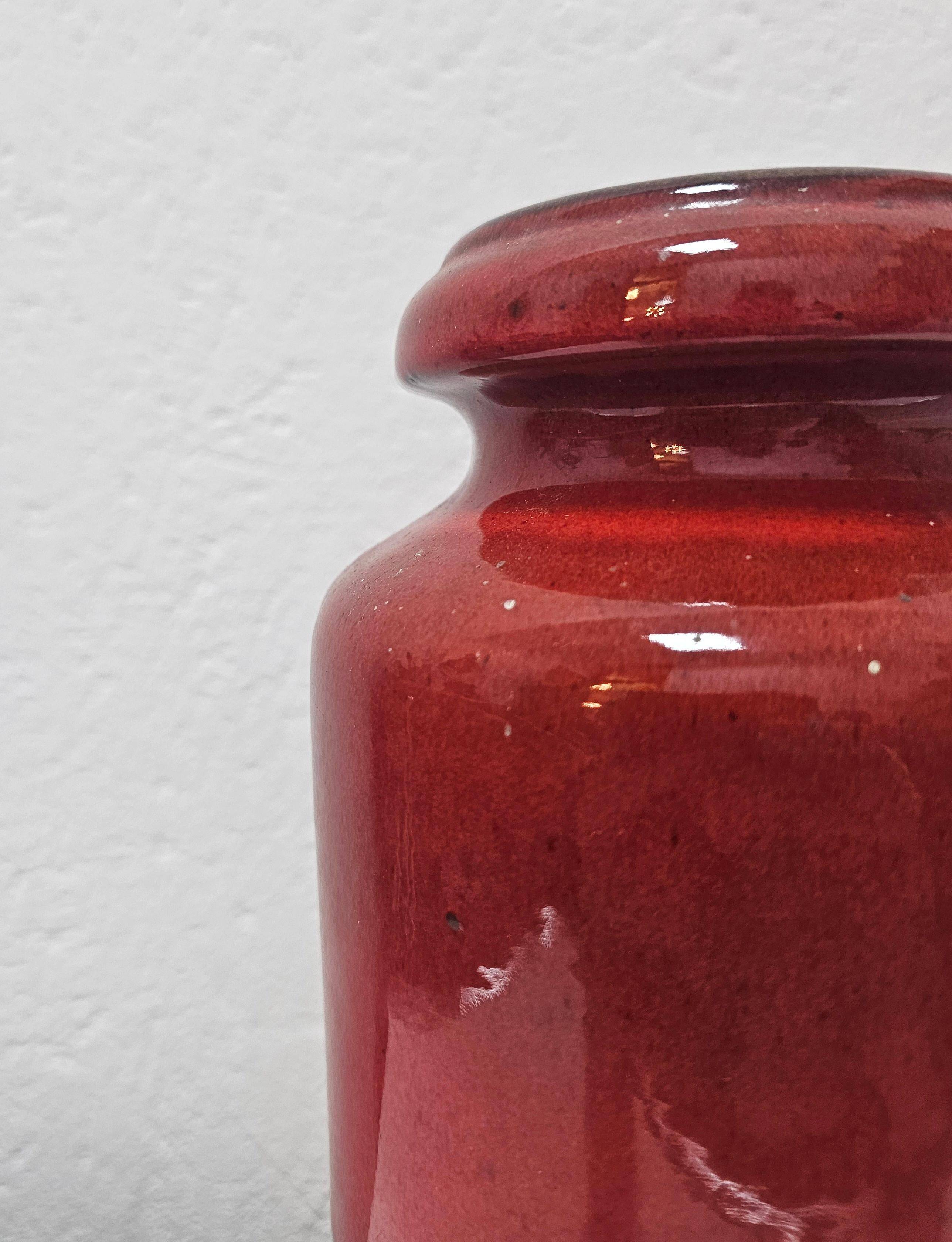 Cylindrical ceramic vase Fat Lava by Scheurich, 1960s