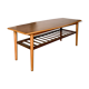 Table basse teck avec porte-revue style scandinave vintage