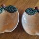 Ensemble de 2 petites coupelles Barbotine forme d'Orange