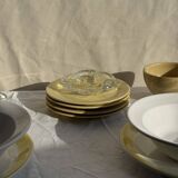 Set of 6 modern yellow dessert plates D19