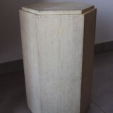 Faceted saddle in vintage travertine