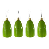 Set of four new electrified green opaline suspensions