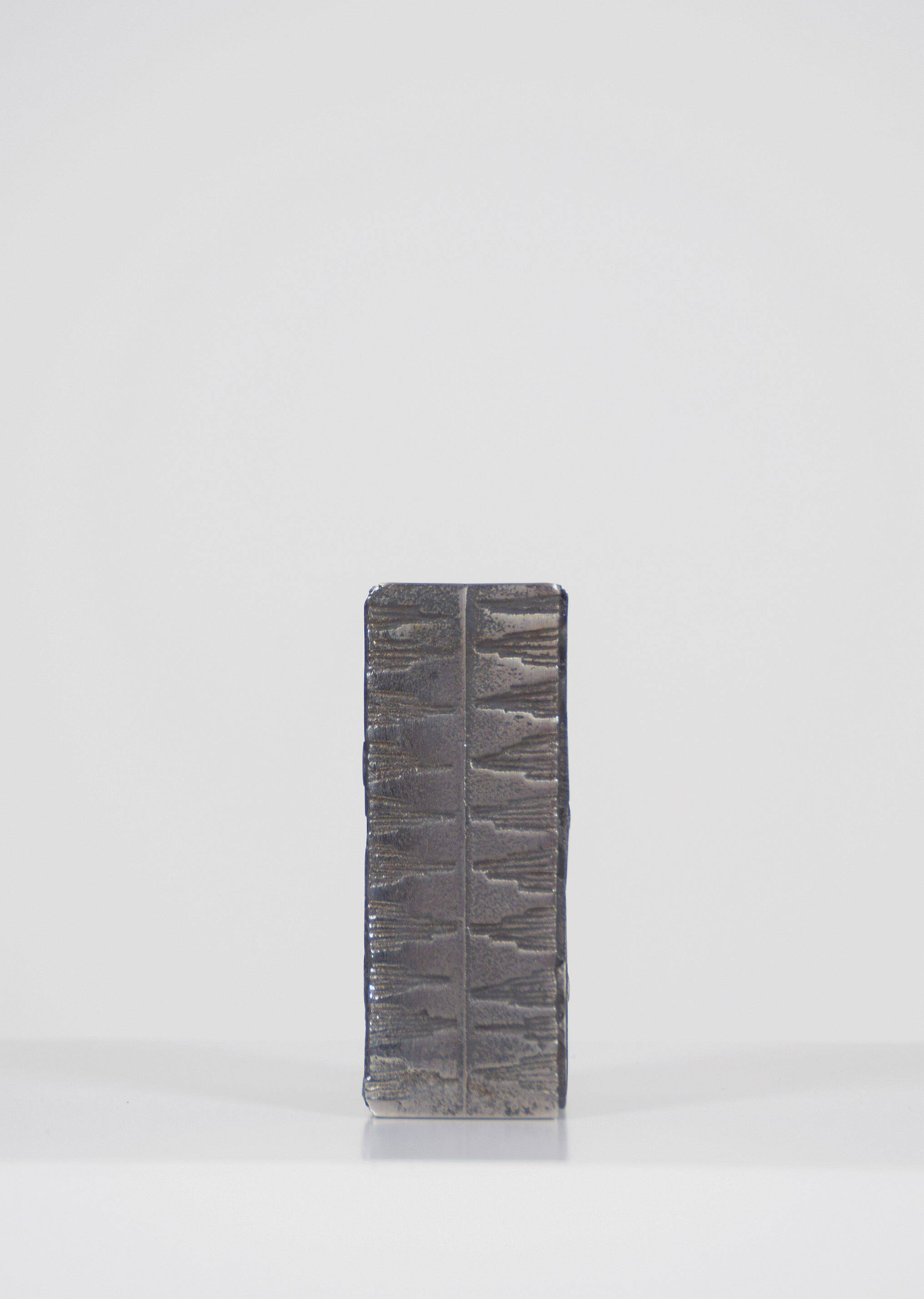 Vase brutaliste en acier inoxydable par Olav Joa pour Polaris, 1972