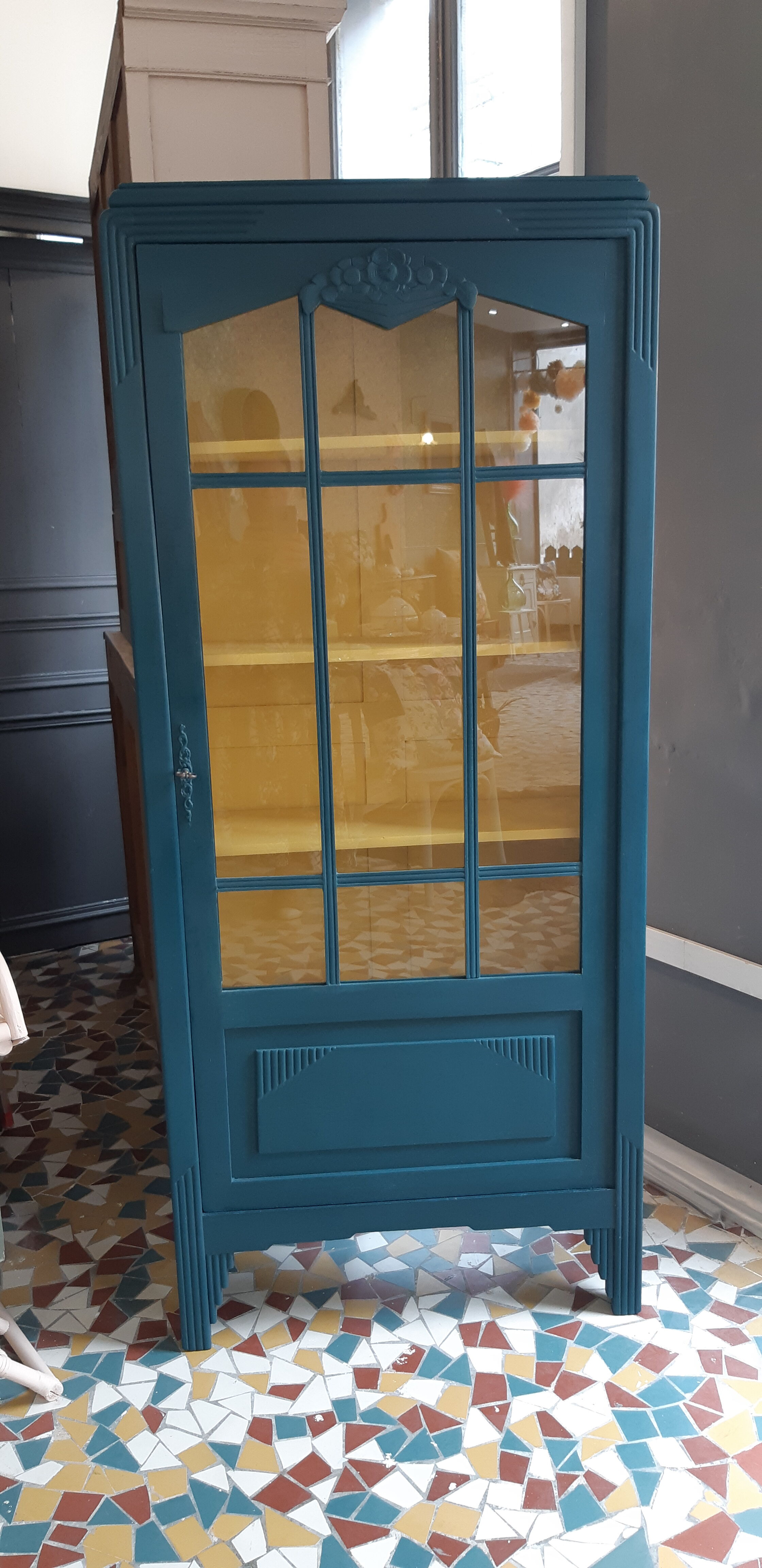 Glass art deco cabinet