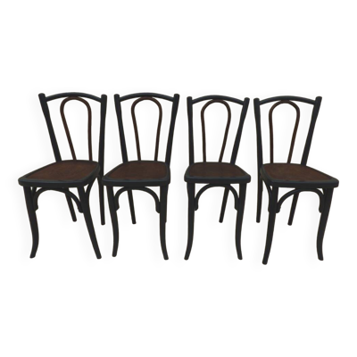 4 chaises bistrot anciennes Luterma avec assises à dessin –Totalement relookées