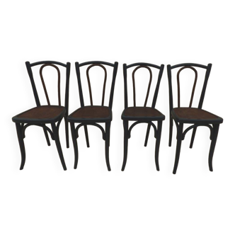 4 chaises bistrot anciennes Luterma avec assises à dessin –Totalement relookées