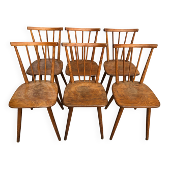 Suite de 6 chaises bistrot, type scandinave