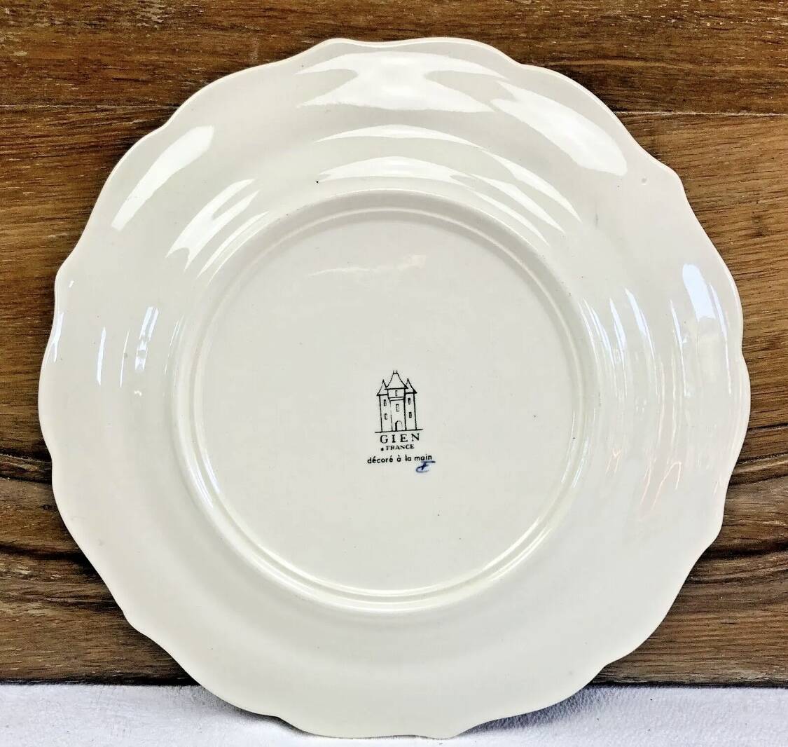 5 Gien dessert plates cornucopia decor 1960 1971