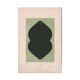 Collection de 6 peintures abstraites sur papier col. vert sauge signée Eawy