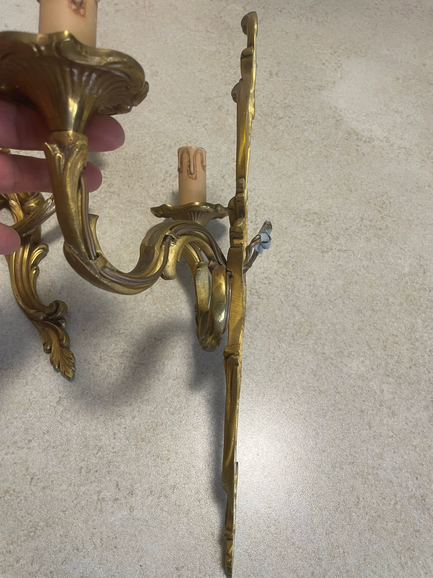 Set of 2 Louis XV bronze wall lights