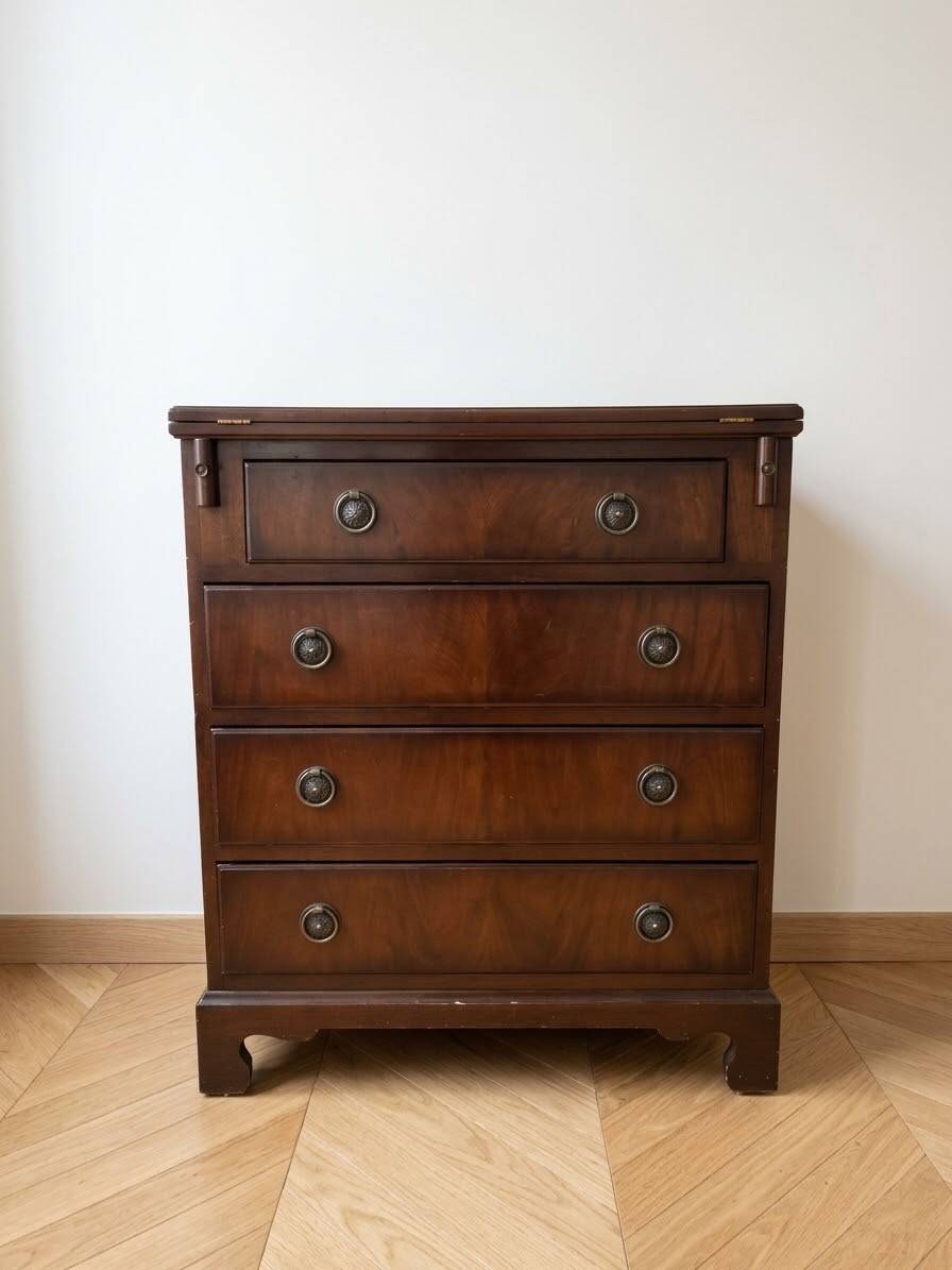 Single drawer chest of drawers mahogany neo-Georgian style