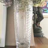 Bohemian carved crystal vase