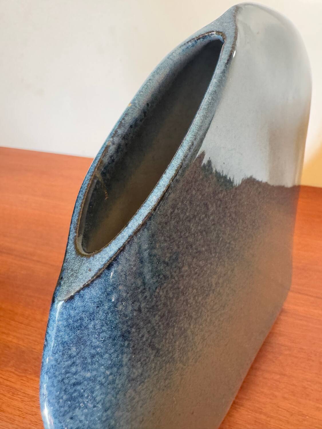 Vintage blue ceramic vase