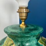 Pied de lampe ceramique made in Italy fleur jaune et vert