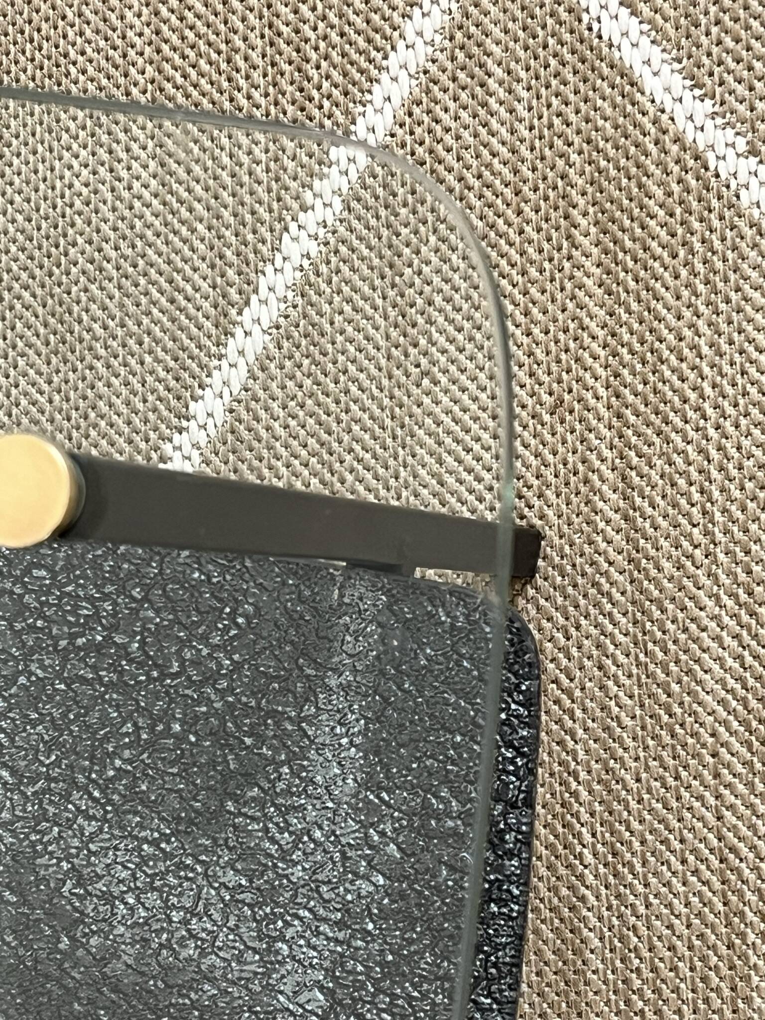 Coffee table with 2 shelves, glass and metal, from the 50s