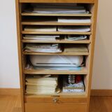 Filing cabinet with curtain