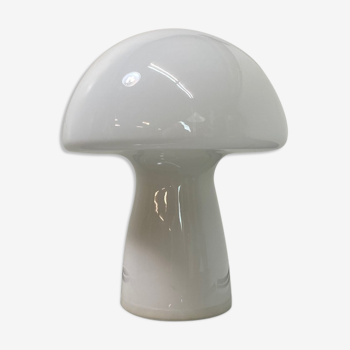 Mushroom white glass table lamp, 70s