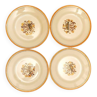 Set of 4 Creil and Montereau Oeillet model plates