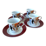 4 Maxim's de Paris coffee cups and saucers