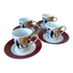 4 Maxim's de Paris coffee cups and saucers
