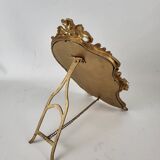 Golden brass table psyche mirror, art nouveau