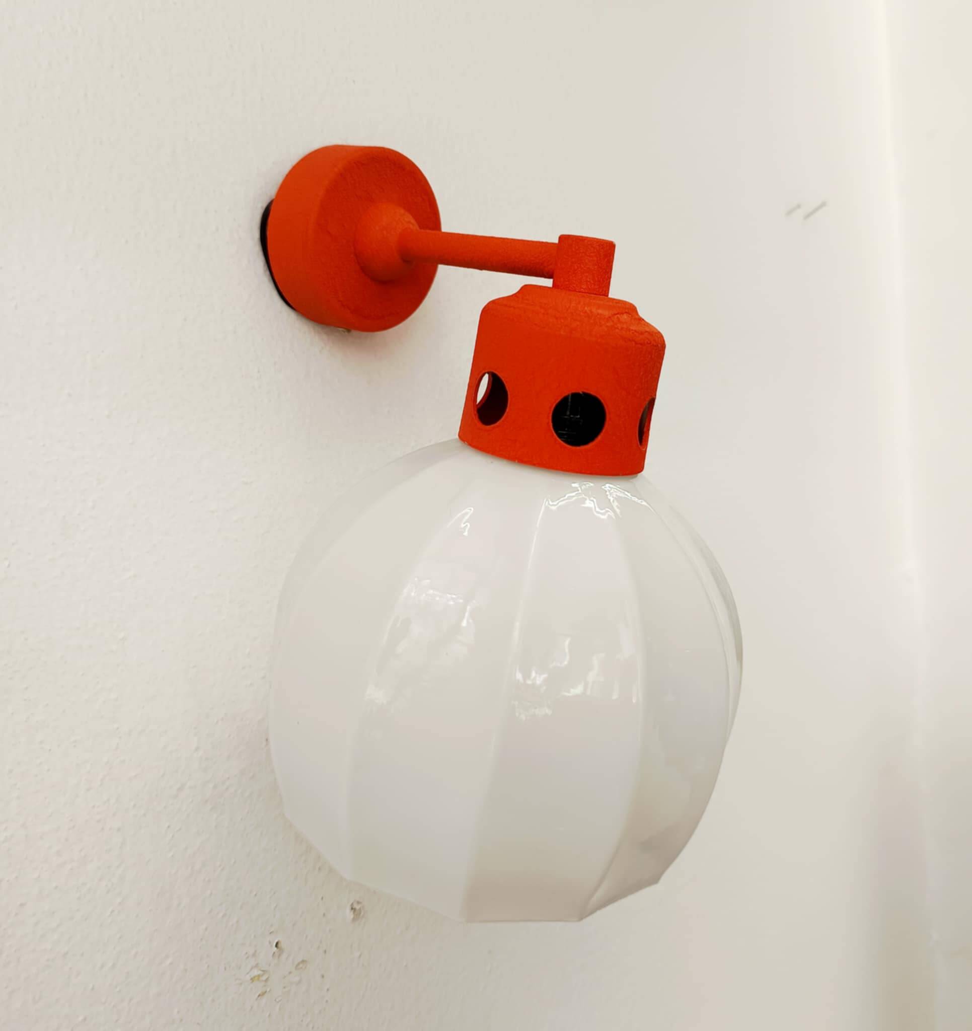 Space Age orange wall lamp 1970