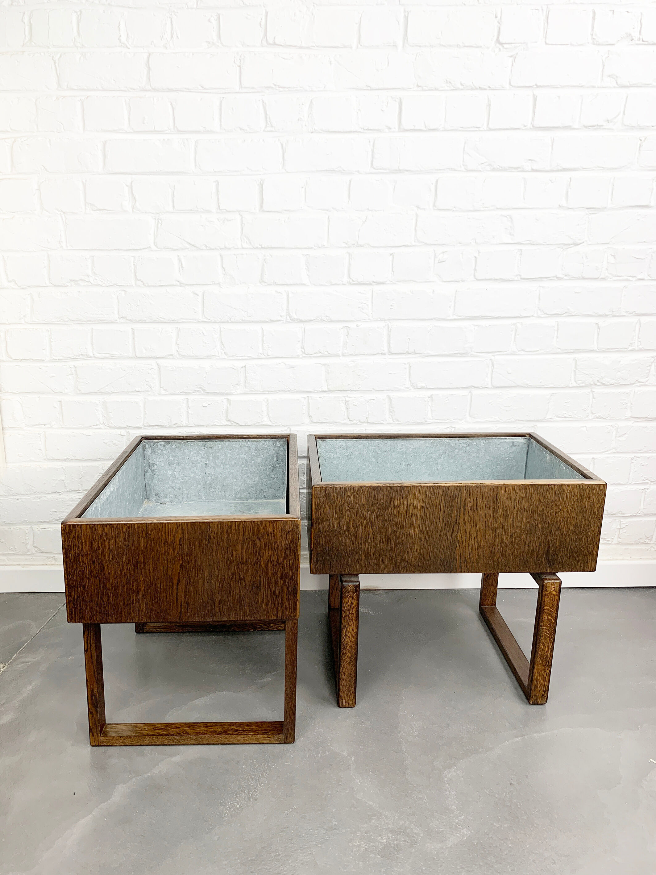 Pair of Scandinavian Planters Made of Exotic Wood, Kai Kristiansen, Salin Mobler, Denmark, 1960