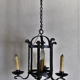 Lustre rond de château médiéval forgé à la main en France