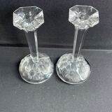 Pair of crystal candle holders - Cristallerie Nachtmann
