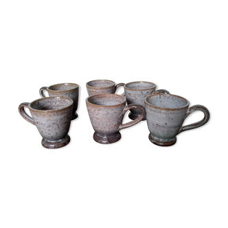 Tasses ou verres à liqueur en céramique émaillée, ensemble de six