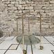 Golden dessert table and smoked glass 1970 vintage