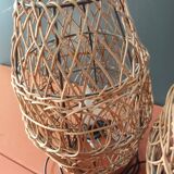 Pair of vintage rattan lamp