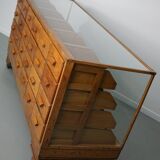 Antique British Oak Haberdashery Cabinet or Shop Counter, 1920/30s