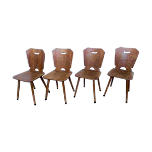 Série de 4 chaises bistrot rustiques