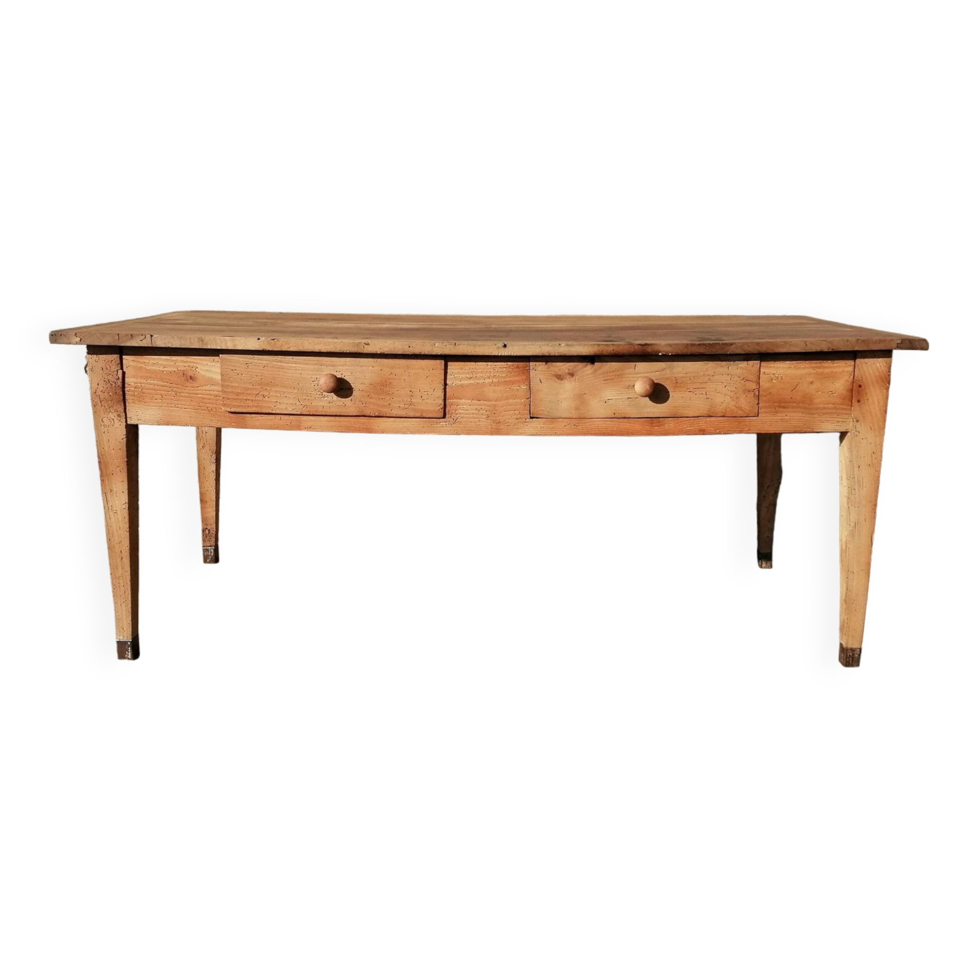 2-drawer pine workshop table