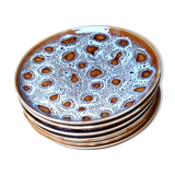 Lot de 6 assiettes à dessert Sarreguemines modèle Jaguar
