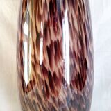 Murano glass bottle vase, brown and beige rain patterns, h - 41 cm.