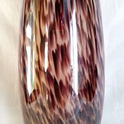 Murano glass bottle vase, brown and beige rain patterns, h - 41 cm.