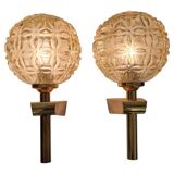 Pair of Midcentury Wall Lamps in style of Gaetano Sciolari, Italy, 1970s