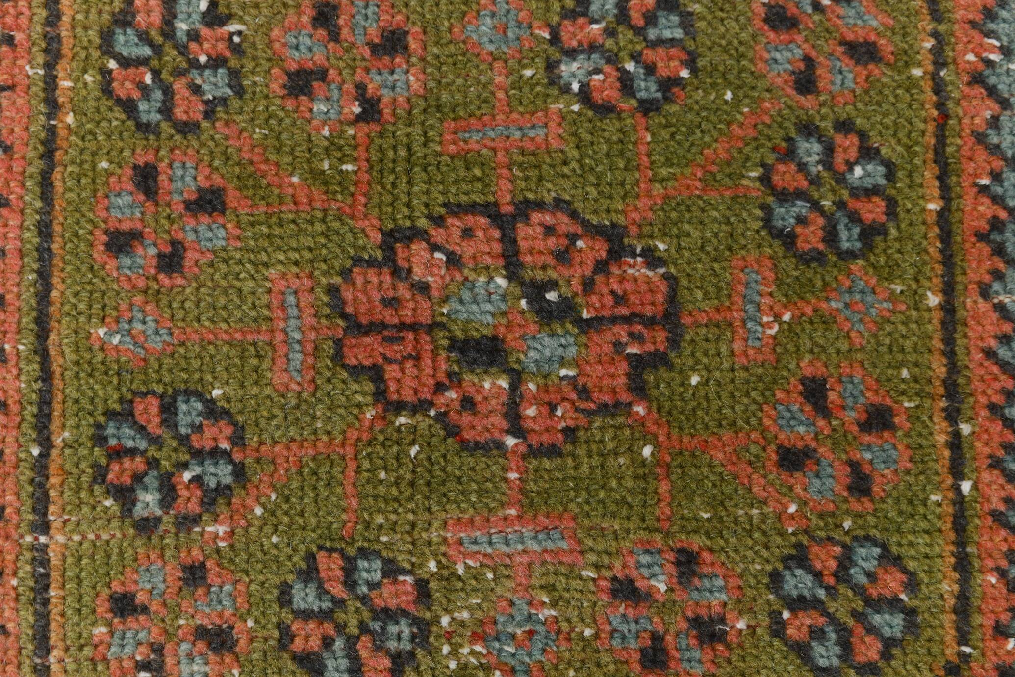 3x11 Vintage Terracotta Oriental Pattern Turkish Runner Rug, 89x342Cm