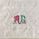Hand-embroidered table napkins, mono MG, Venice days - 57x54 cm - linen