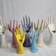Set of seven hands vintage soliflores rings, 70s