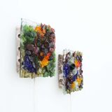 Pair of faceted glass brutalist sconces