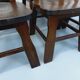 Set of 6 vintage brutalist oak chairs from the 1950s.