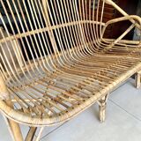 Old vintage sofa / rattan bench