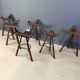 Tabourets de bar brutalistes du milieu du siècle - lot de 6, années 1960