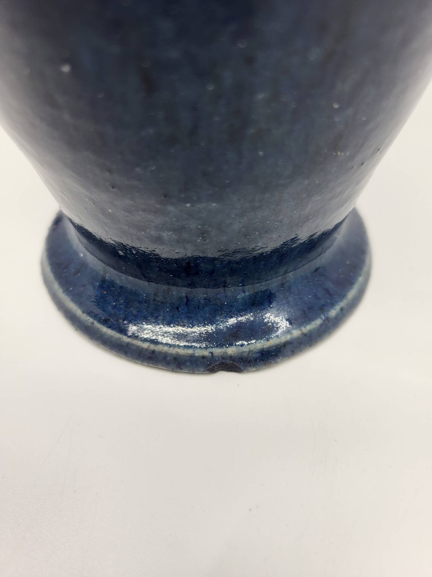 Accolay vase in enamelled stoneware Bleu France Circa 1970